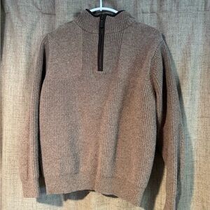 L.L. Bean Men's Brown Waffle Zip-Up Sweater